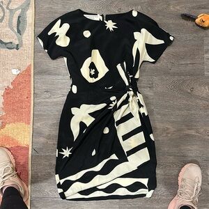 Black and white business casual dress